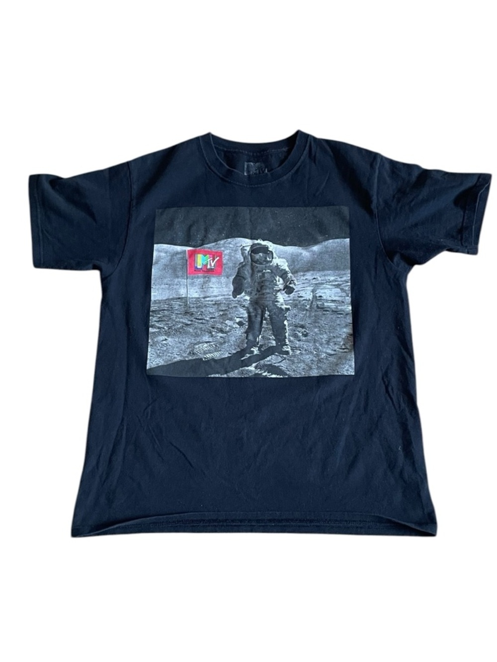 MTV Moonman Graphic Tee - Black - Retro Astronaut Moon Landing